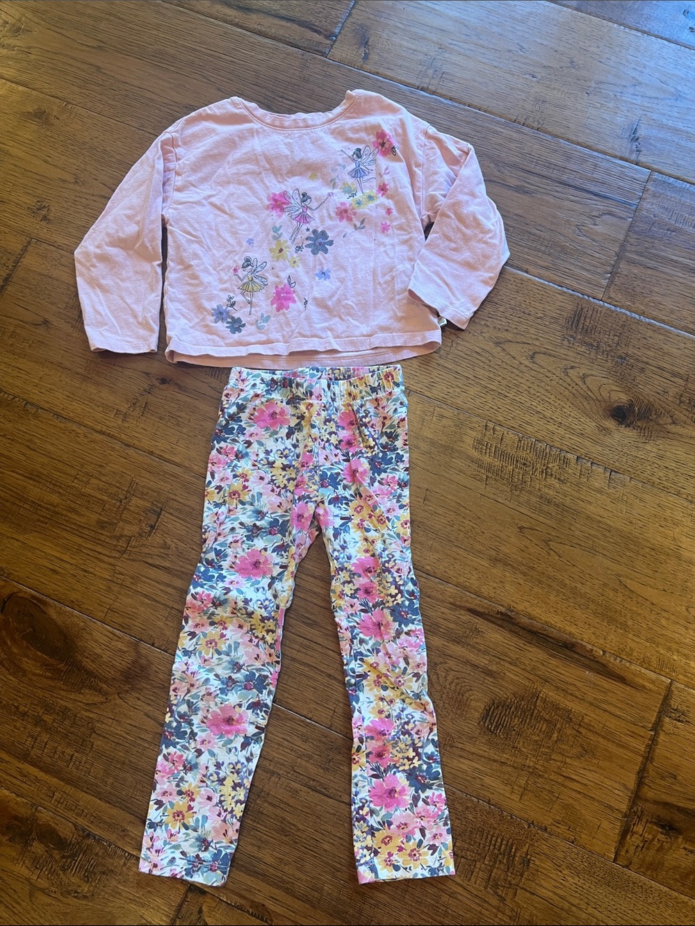 GAP Pink Floral Long Sleeve Top with Floral Print Pants